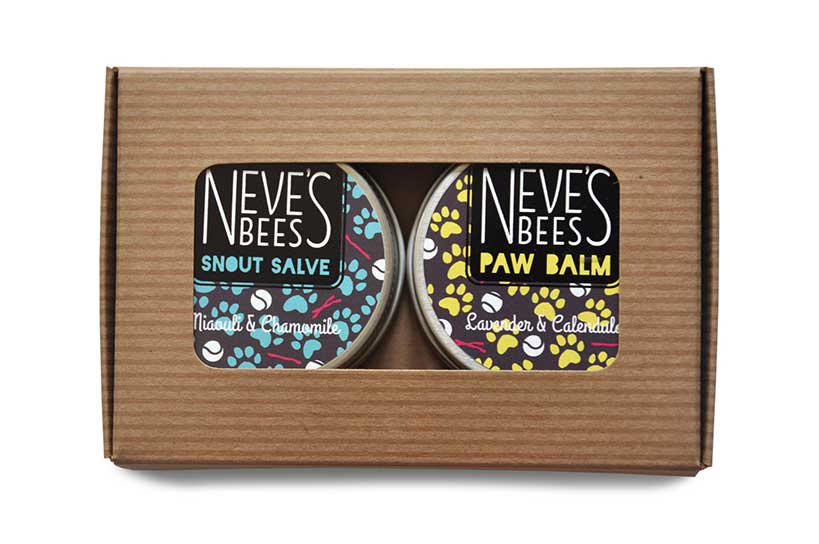 neves bees pet dog gift set paw salve snout salve